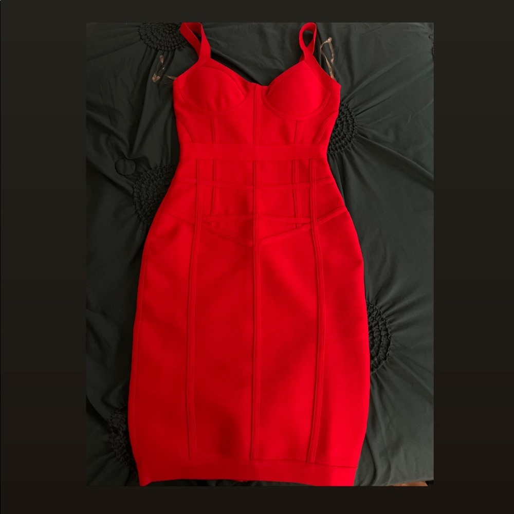 Fashion nova bandage red dress